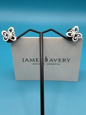 James Avery Retired 925 Sterling Silver Spring Butterfly Earring Studs